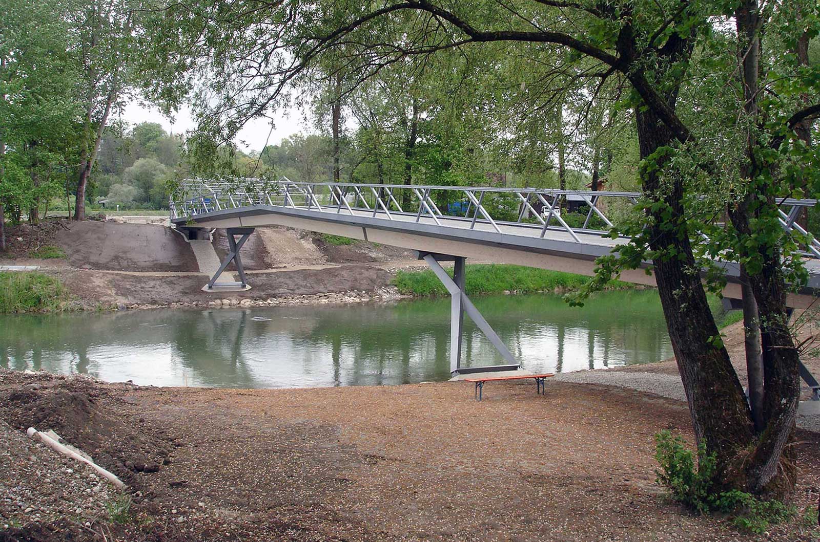 Fußgängerbrücke in Holzbauweise, Rosenheim